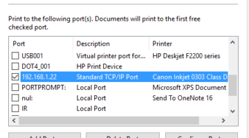 install a printer using IP address