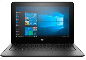 image showing HP laptop in black body