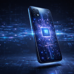 futuristic Android phone with AI chip